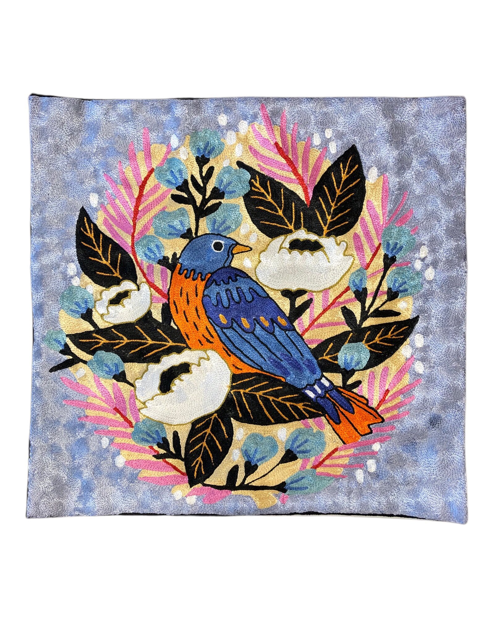 “Rosina’s Garden Song” – Handmade Kashmiri Cushion Cover Inspired by Wachtmeister