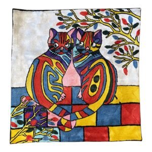 “Tiled Together” – Romero Britto-Inspired Handmade Cushion Cover