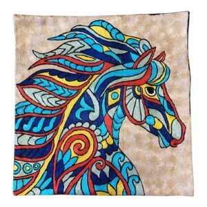 “Mystic Mane” – Laurel Burch-Inspired Handmade Cushion Cover