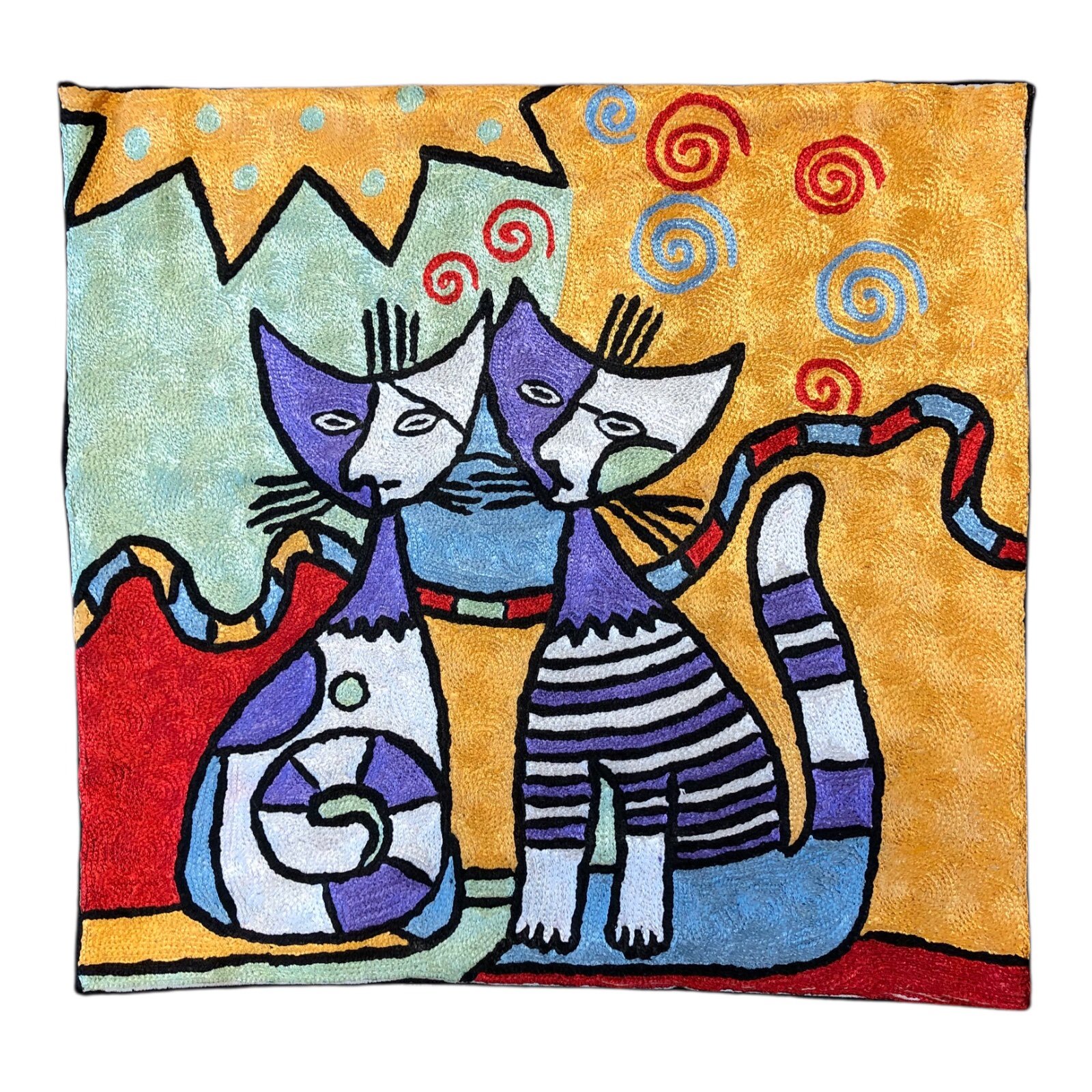 “Abstract Companions” – Handmade Cushion Cover