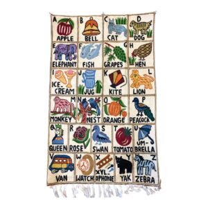 “Stitch & Spell” – Kashmiri Chain-Stitched Alphabet Chart for Kids - Pari Mahal