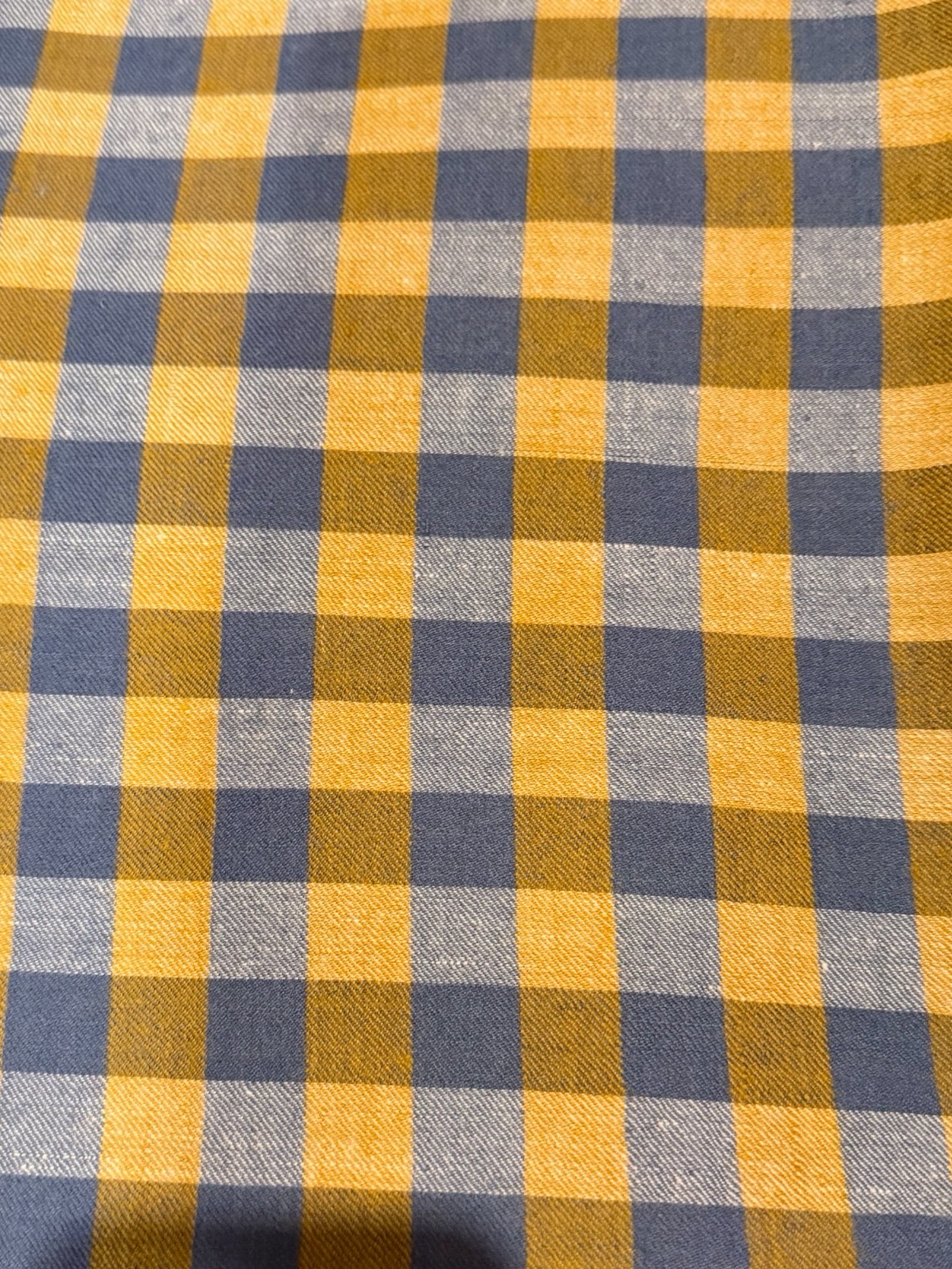 Mustard & Midnight Check – Pure Hand‑Spun Kashmiri Pashmina Shawl - Image 3