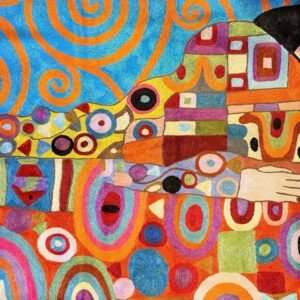 Eternal Embrace – Klimt‑Inspired Handmade Wall Hanging (2 × 3 ft)