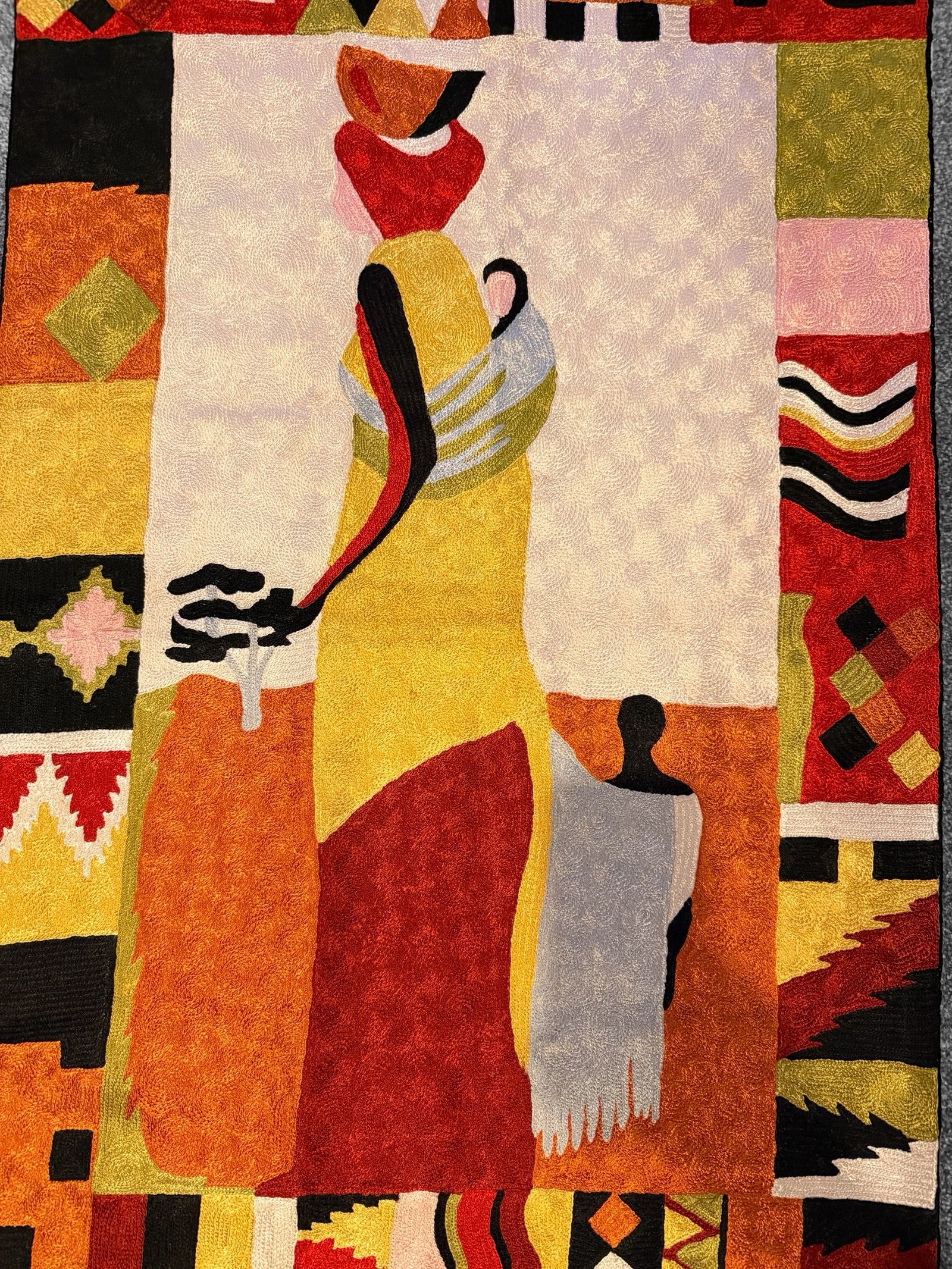 Mother of the Earth – African Maternity Art Inspired Handmade Wall Hanging - Image 4