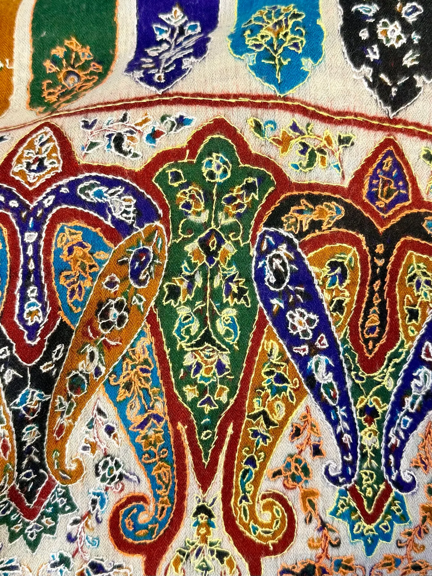 Cashmere Sozni Hand‑Embroidered Scarf - Image 16