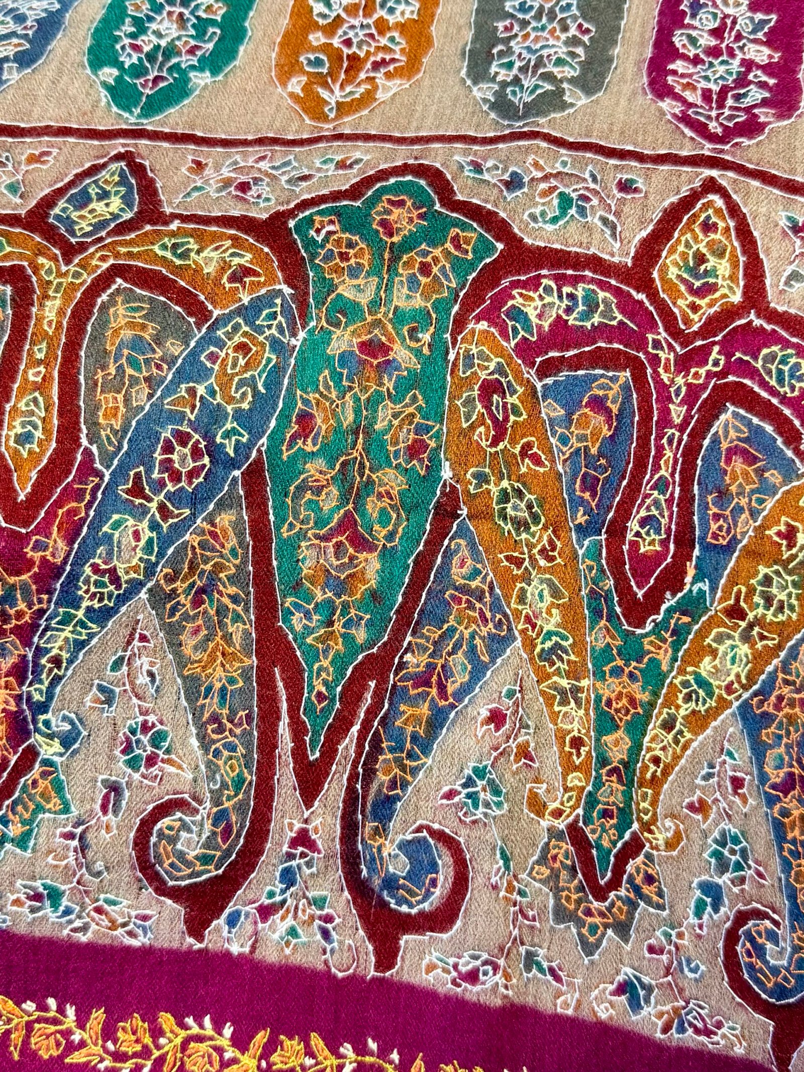 Cashmere Sozni Hand‑Embroidered Scarf - Image 15