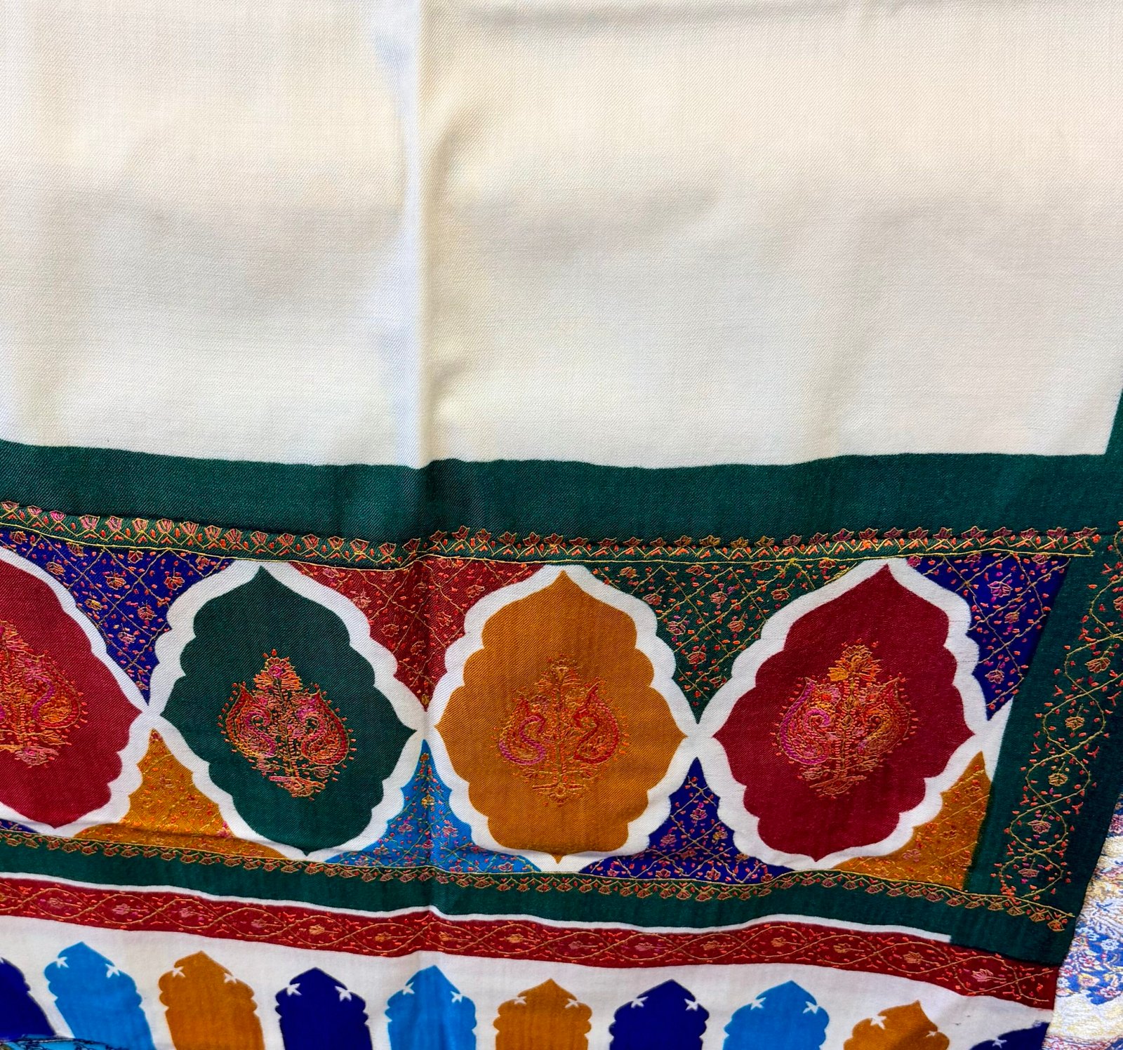 Cashmere Sozni Hand‑Embroidered Scarf - Image 12