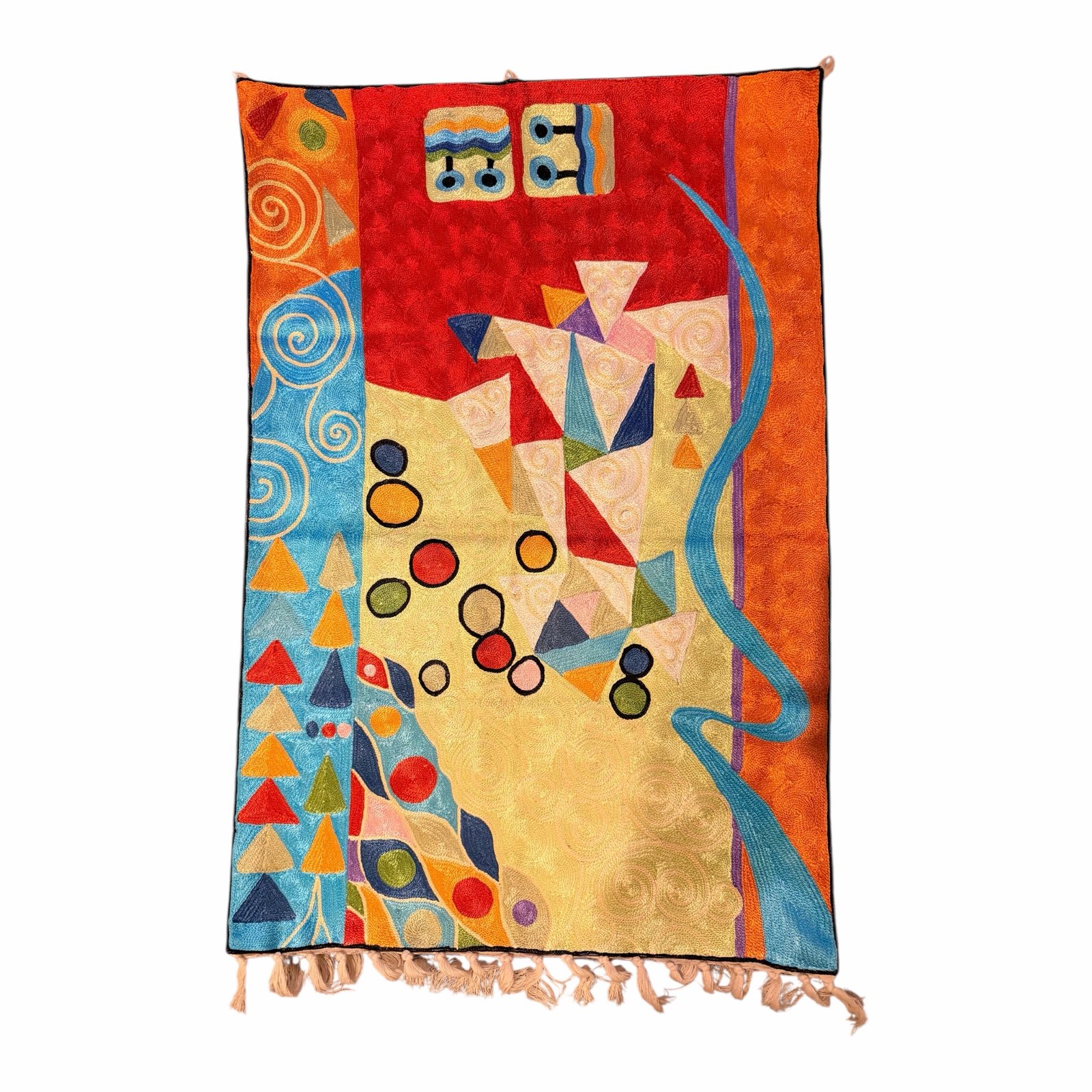 Radiant Geometry – Inspired Art Quilt Wall Hanging (Handmade, 3×2 ft)