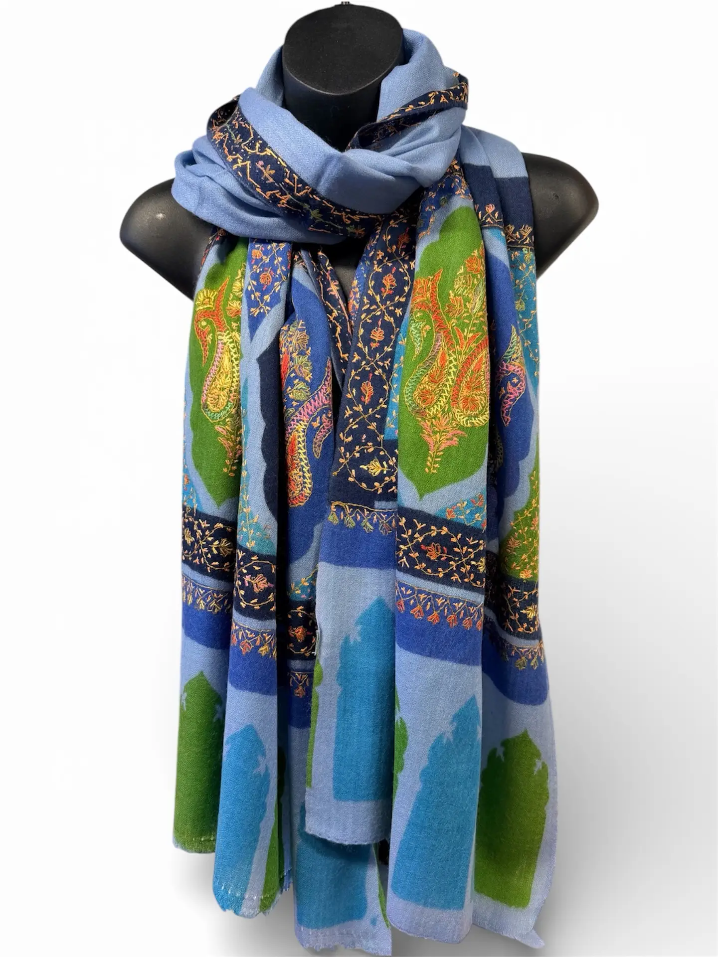 Cashmere Sozni Hand‑Embroidered Scarf - Image 6