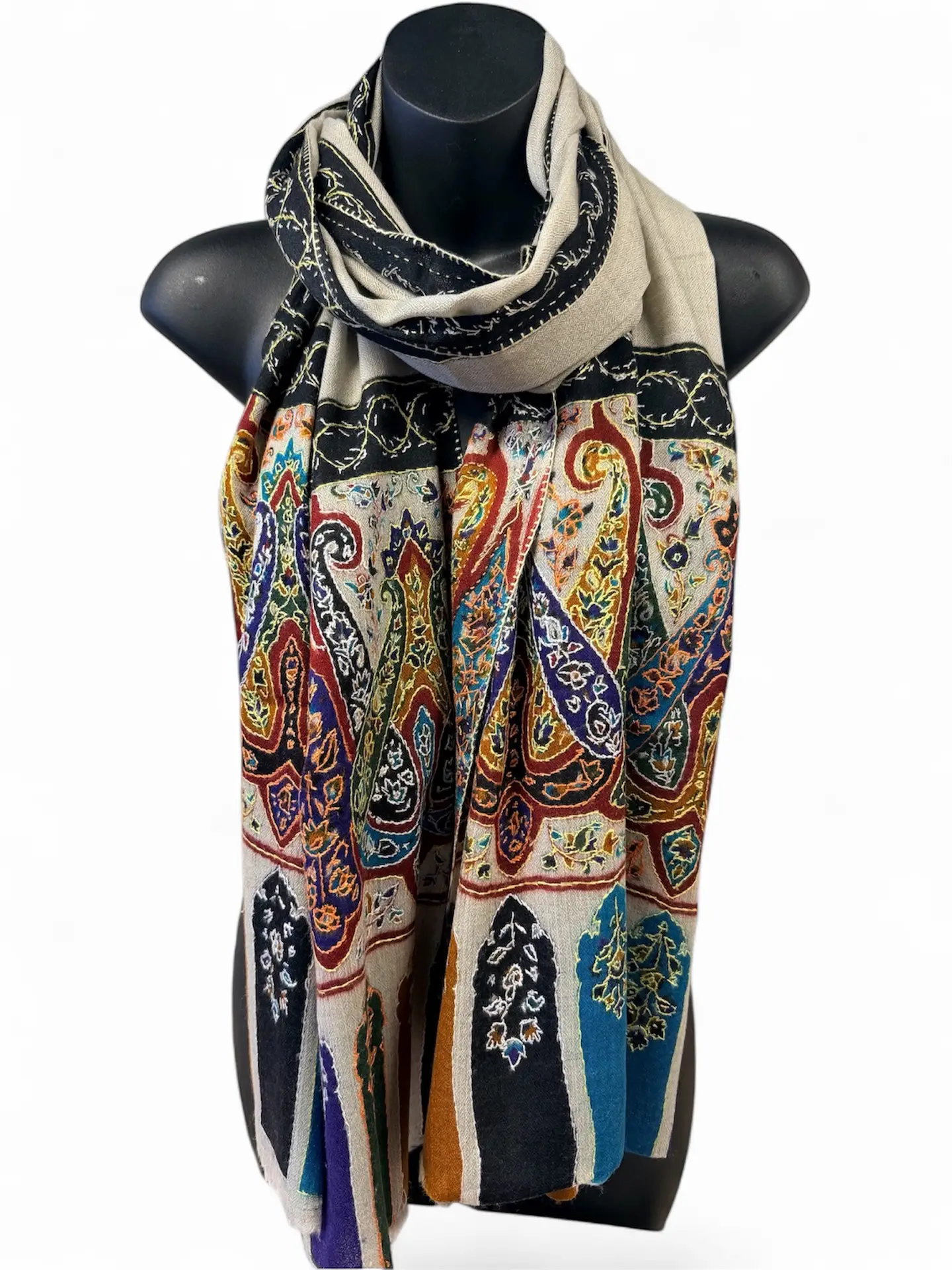 Cashmere Sozni Hand‑Embroidered Scarf - Image 5