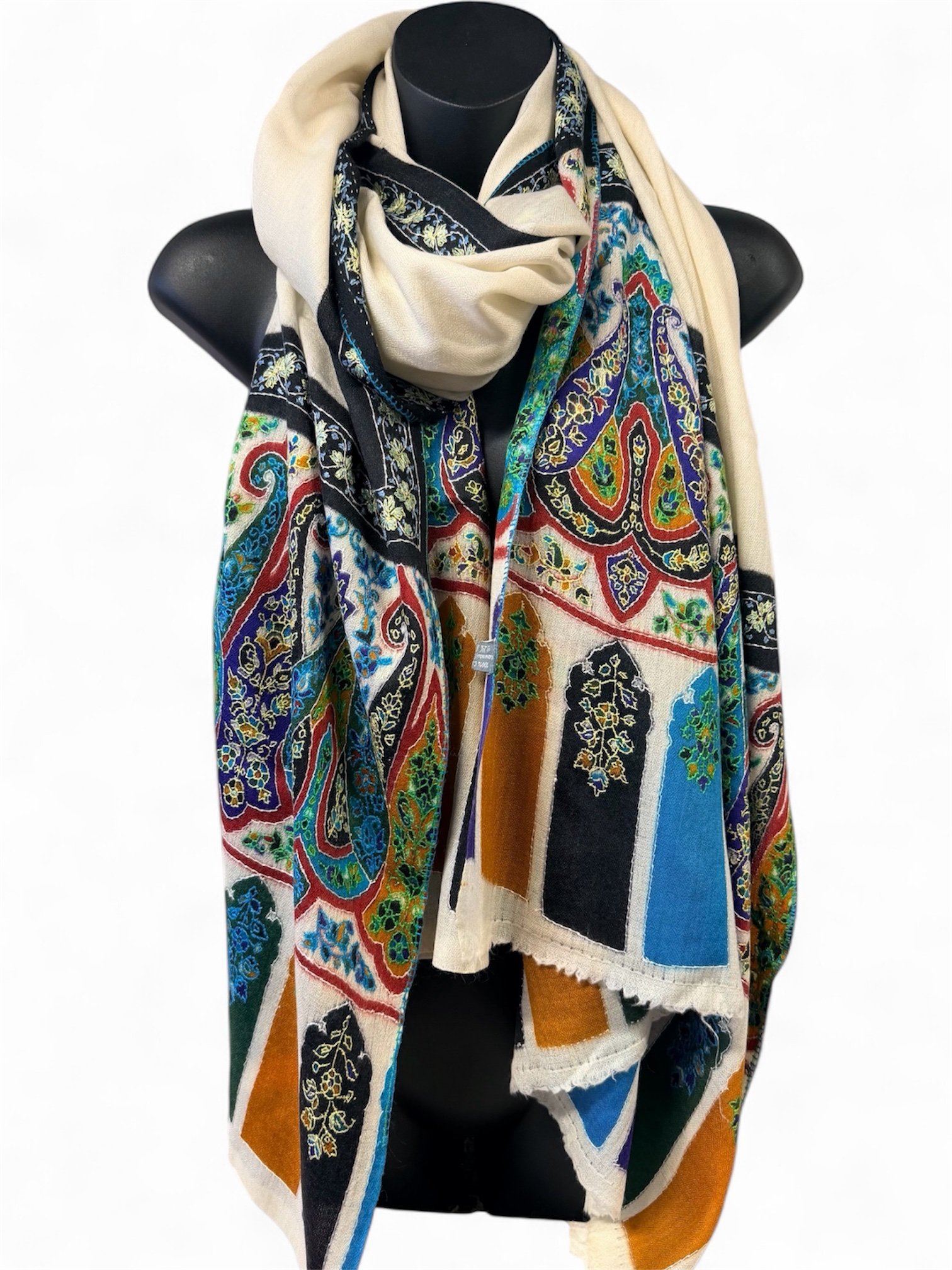 Cashmere Sozni Hand‑Embroidered Scarf - Image 3