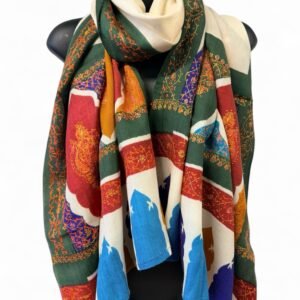 Cashmere Sozni Hand‑Embroidered Scarf